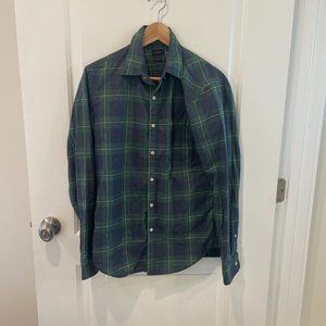 JCREW Cotton Blue & Green Plaid Shirt